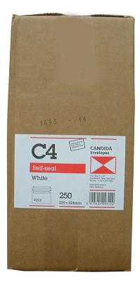 Envelopes C4 White Box Self Seal - 250